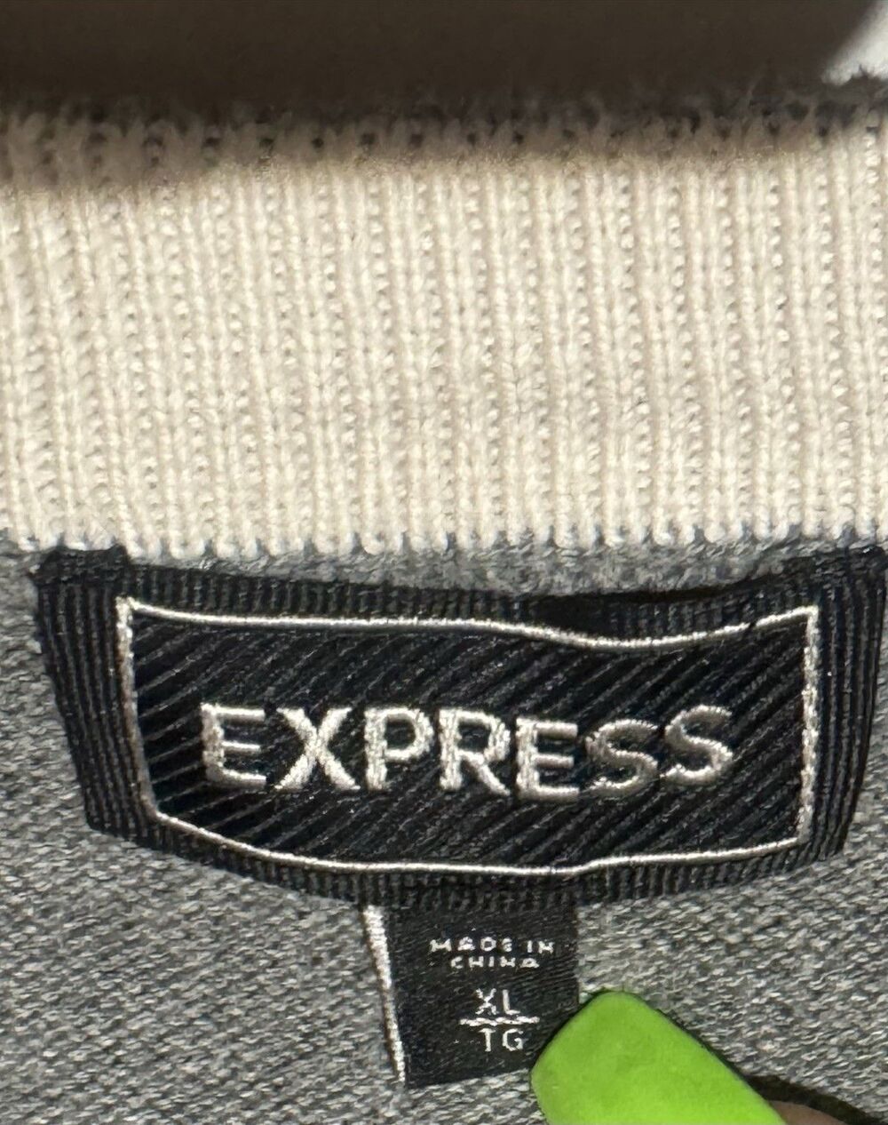 Express Men's Stripped Cotton Long Sleeve Sweater Logo Preppy Jock Vintage XL - Picture 3 of 5